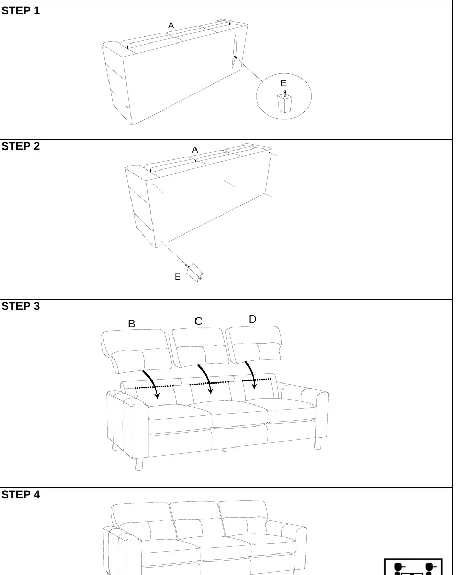 Sofa assembly steps