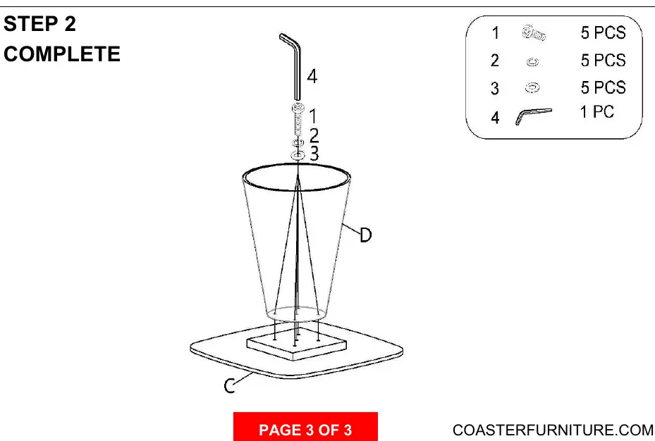Step 2: Small Table Assembly