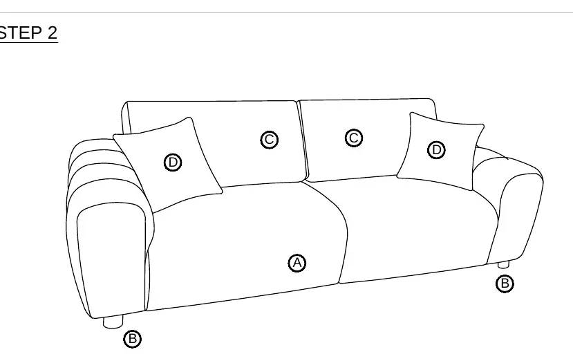 Step 2: Installing backrests and pillows on the sofa