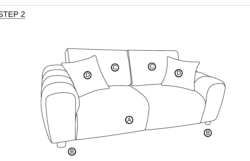 Step 2: Installing backrests and pillows on the loveseat