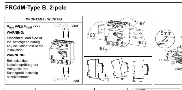 Mounting and terminal connection details