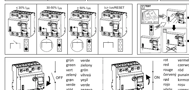 Test button operation sequence