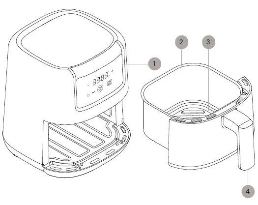 Air fryer parts diagram