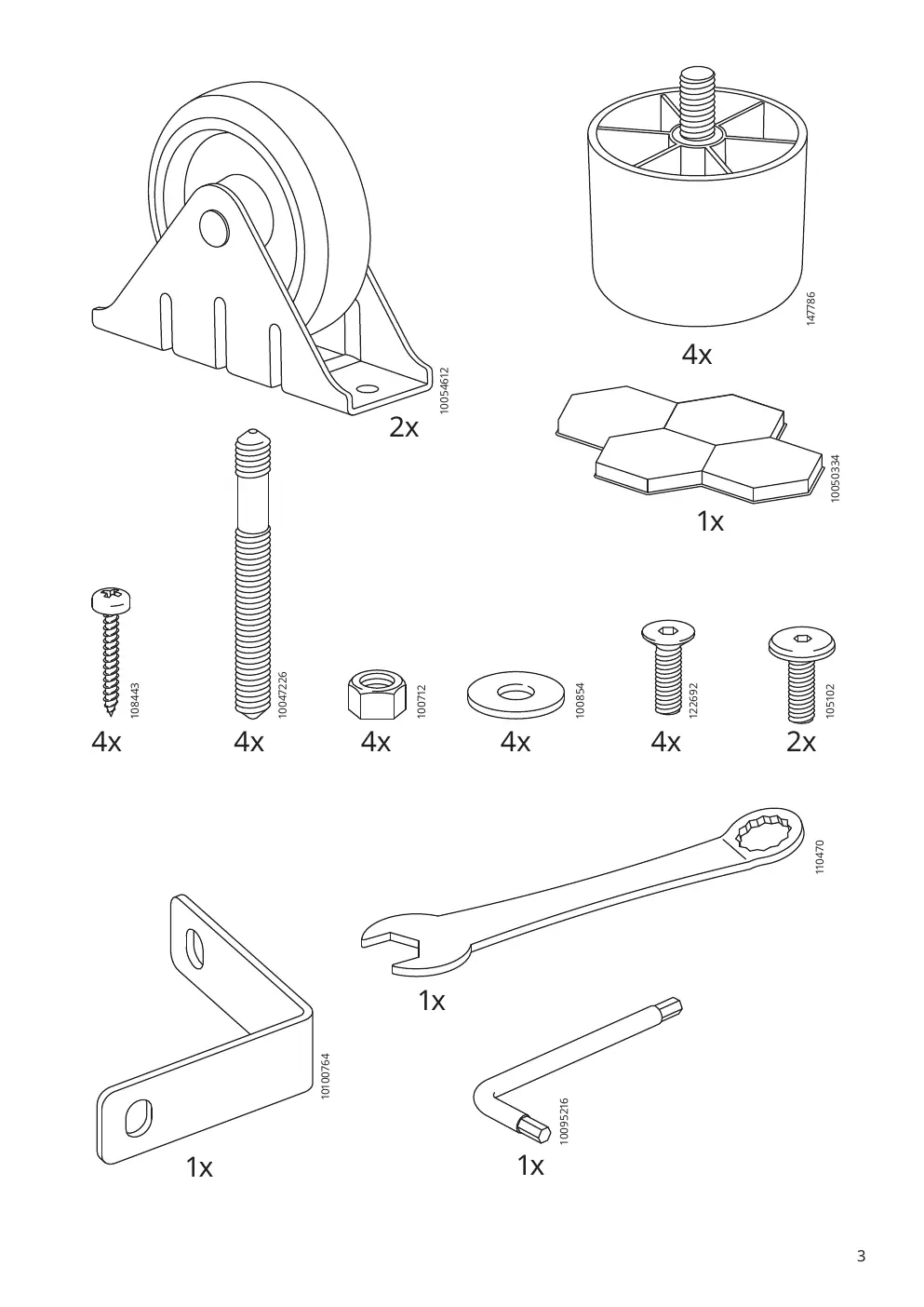 Parts list