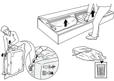 Unpacking the sofa