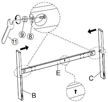 Step 1: Attaching hardware to front legs