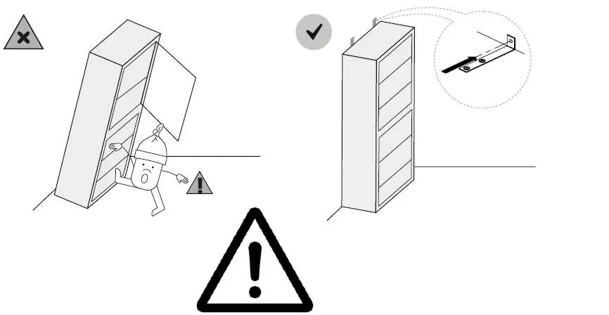 Wall mounting safety warning