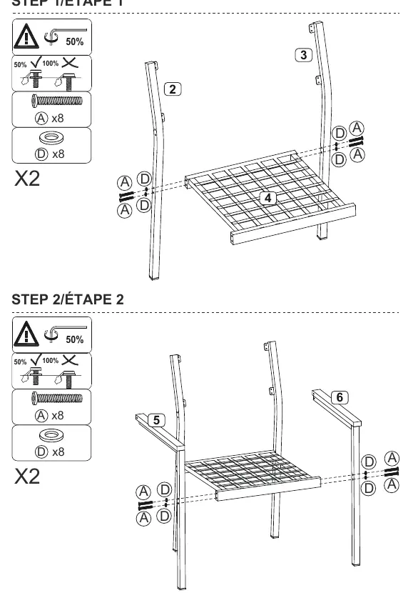 Step 1 and 2 assembly diagram