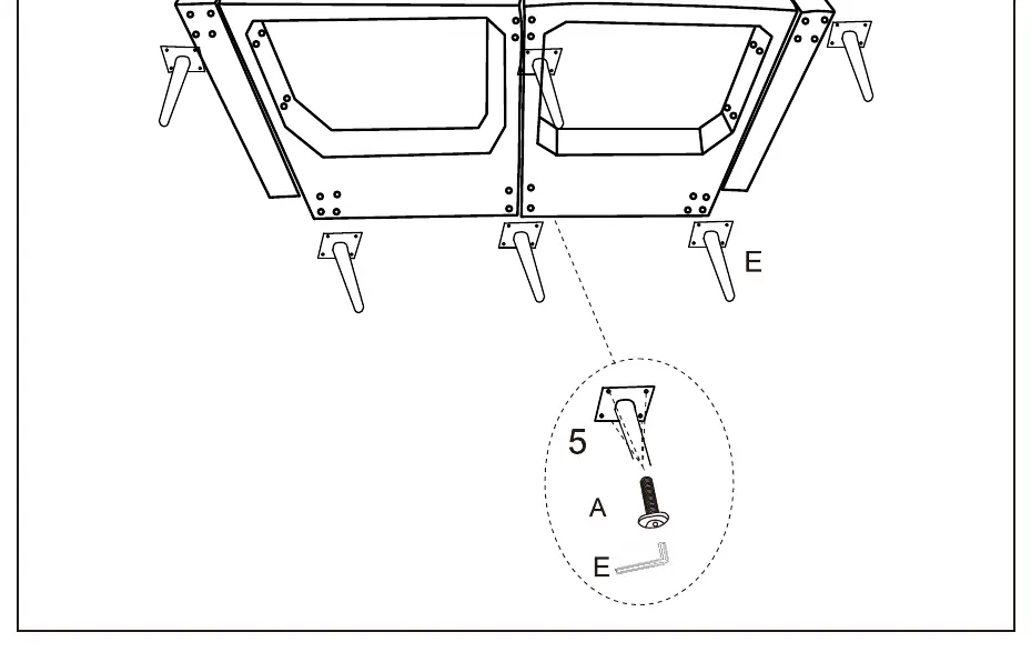 Step 04: Attaching legs to the sofa base.