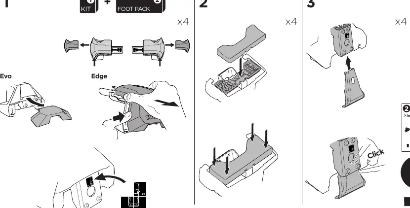 Assembly steps for Kit 145343 and Foot Pack
