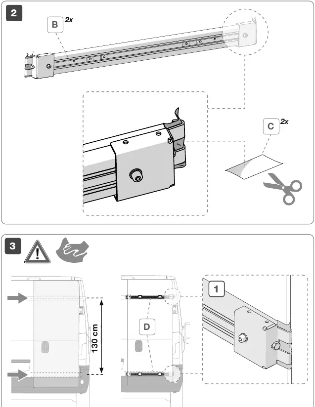 Steps 2 and 3: Preparing components and positioning on the vehicle