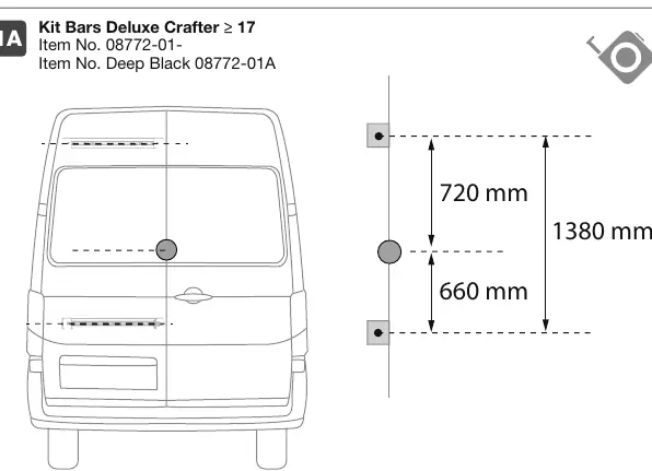 Mounting dimensions for Crafter ≥ 17.