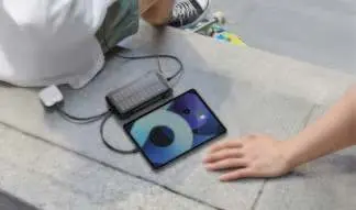 Connect your tablet to the power bank using a USB cable.