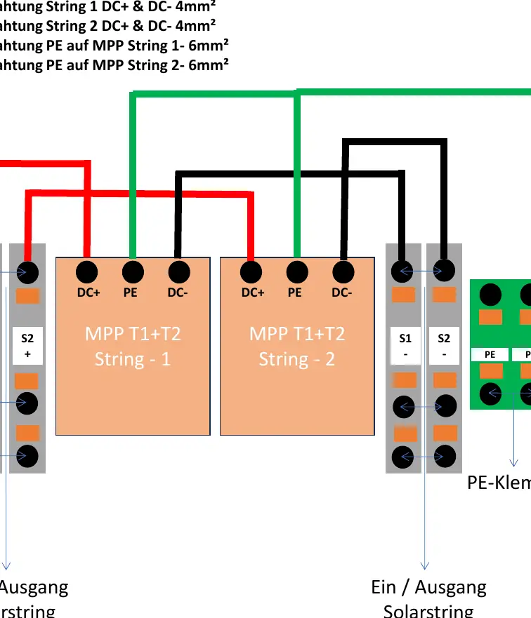 Wiring diagram for String 1 and String 2