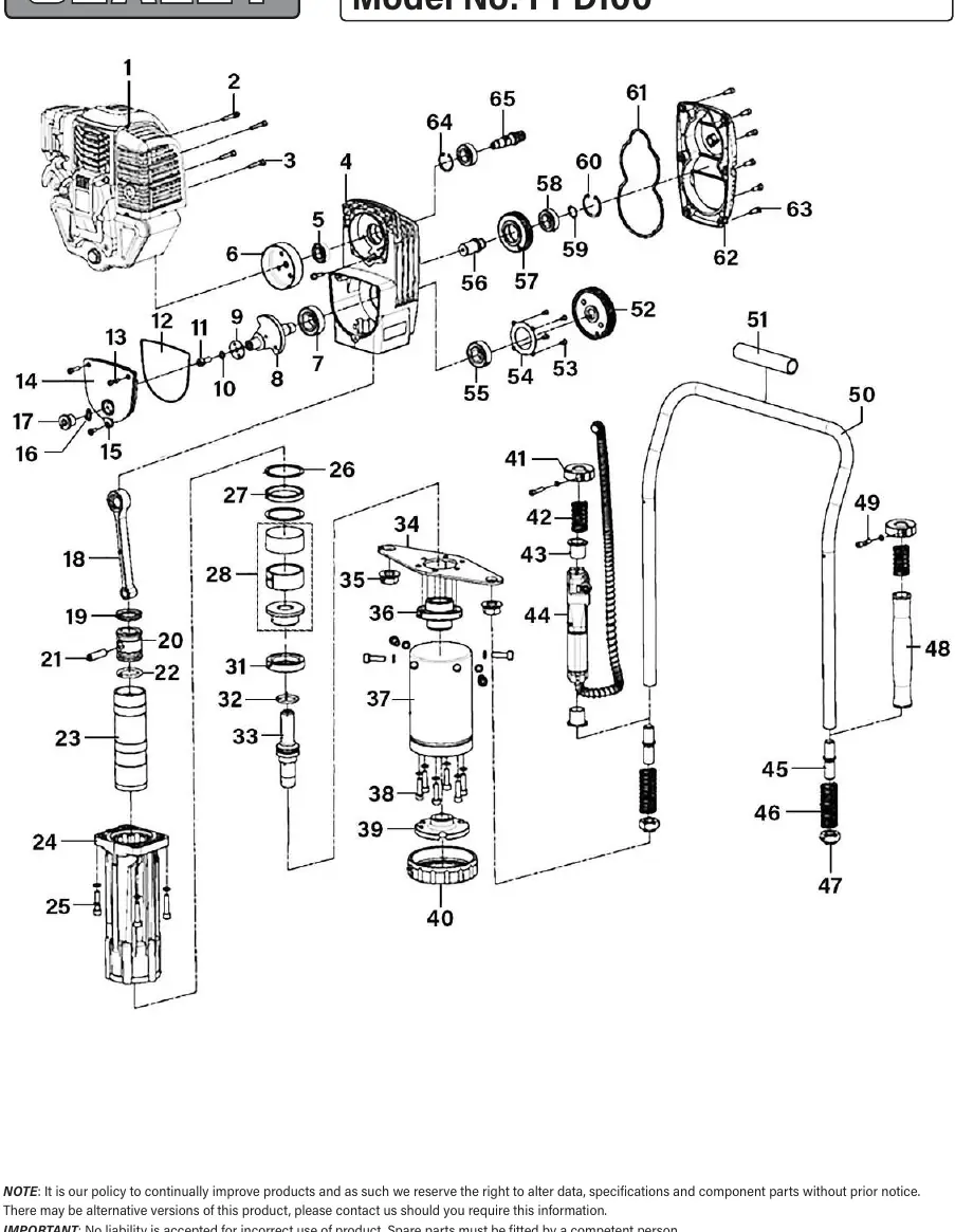 Main assembly exploded diagram