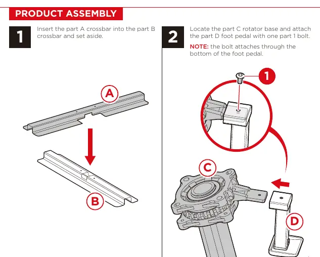 Assembly steps 1 and 2