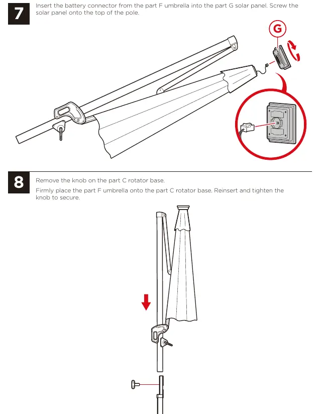 Assembly steps 7 and 8