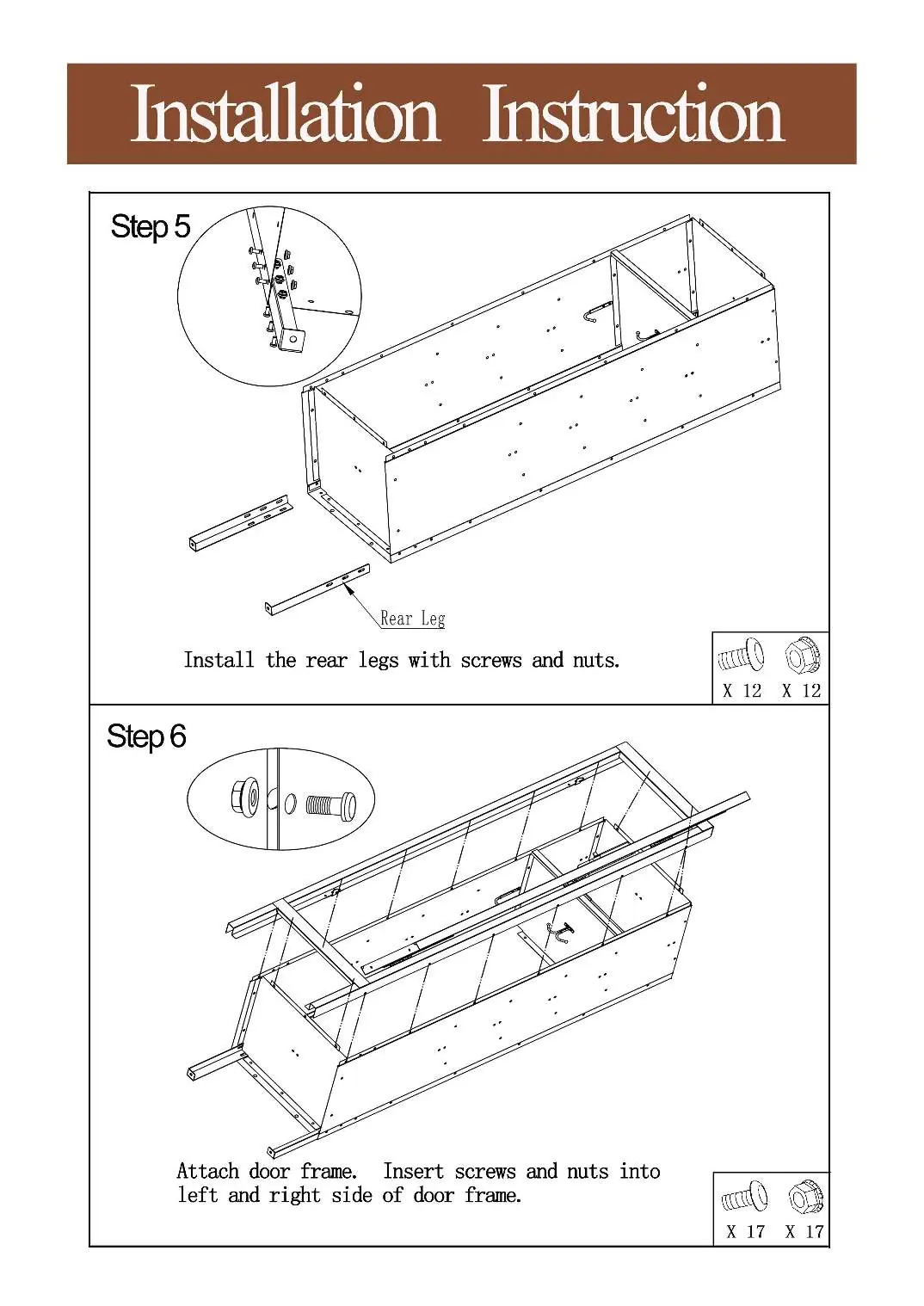 Step 5 and Step 6 assembly diagrams.