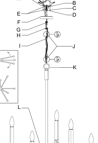 Assembly diagram showing the fixture components and chain connection.