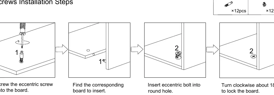 Cam lock installation steps