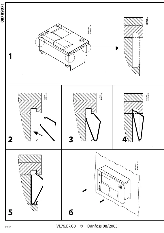 Step-by-step mounting sequence for the ECL controller