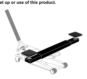 Assembly diagram showing connection to the floor jack