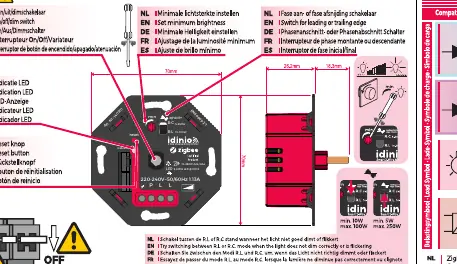 Wiring diagram for the 2-wire dimmer installation.