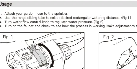 Adjusting the watering range with sliding tabs.