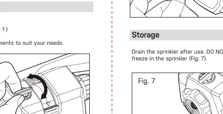 Regulating water pressure with the flow control knob.