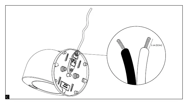 Wiring connections for Dôme speakers.