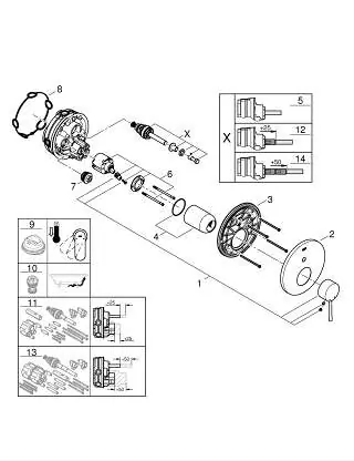 Exploded view of spare parts