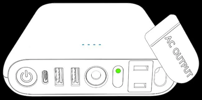 Power bank ports and controls