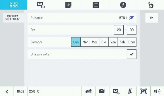 Scheduling screen
