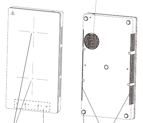 Product diagram showing heating zones and air vents.