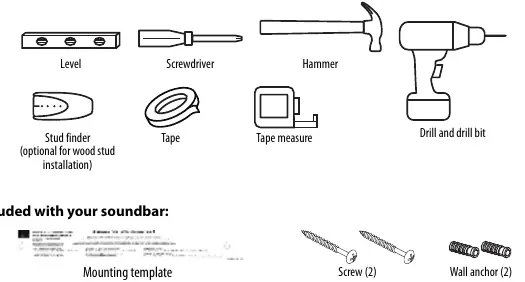 Wall mounting tools and hardware