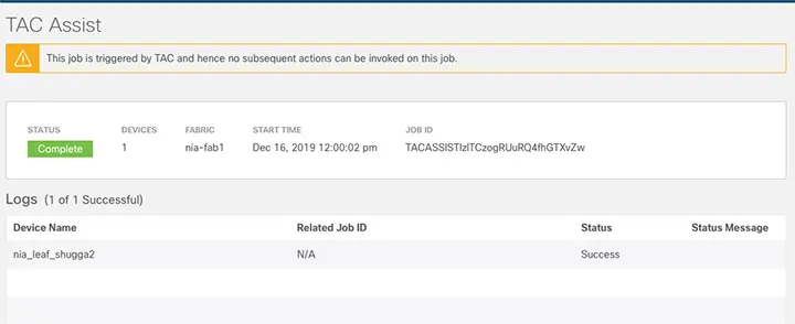 Job Details page for TAC Assist.