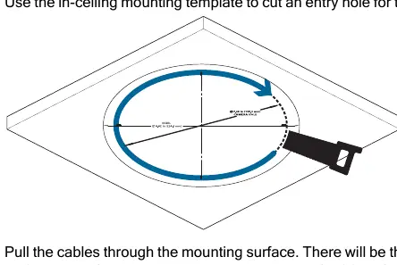 Cutting the in-ceiling mounting hole