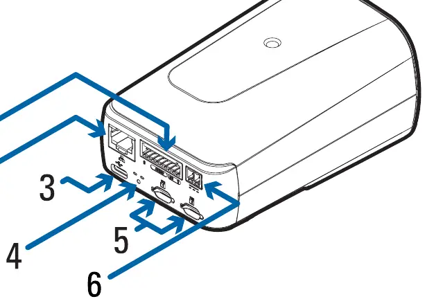 Rear view of the camera showing ports and connectors.