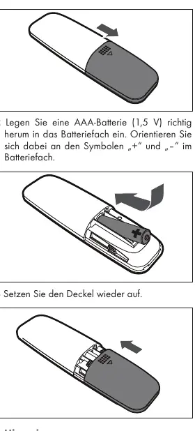 Battery installation for remote control