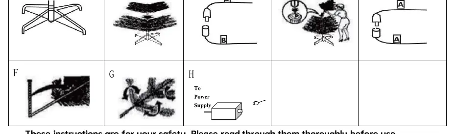 Assembly diagrams A-H