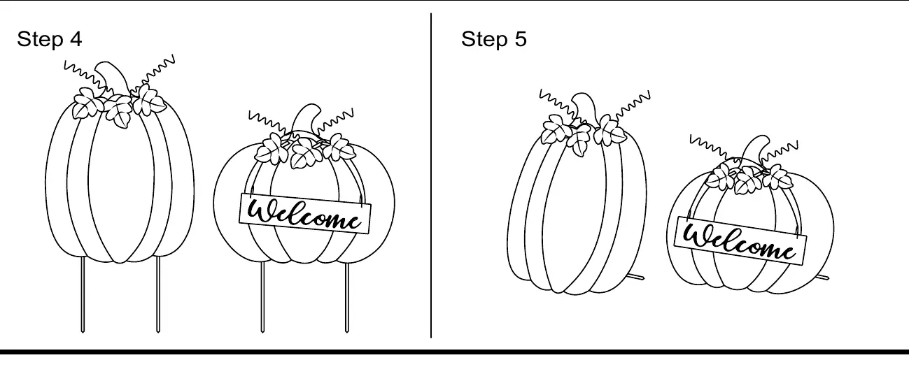 Steps 3, 4, and 5: Attaching the Welcome sign.