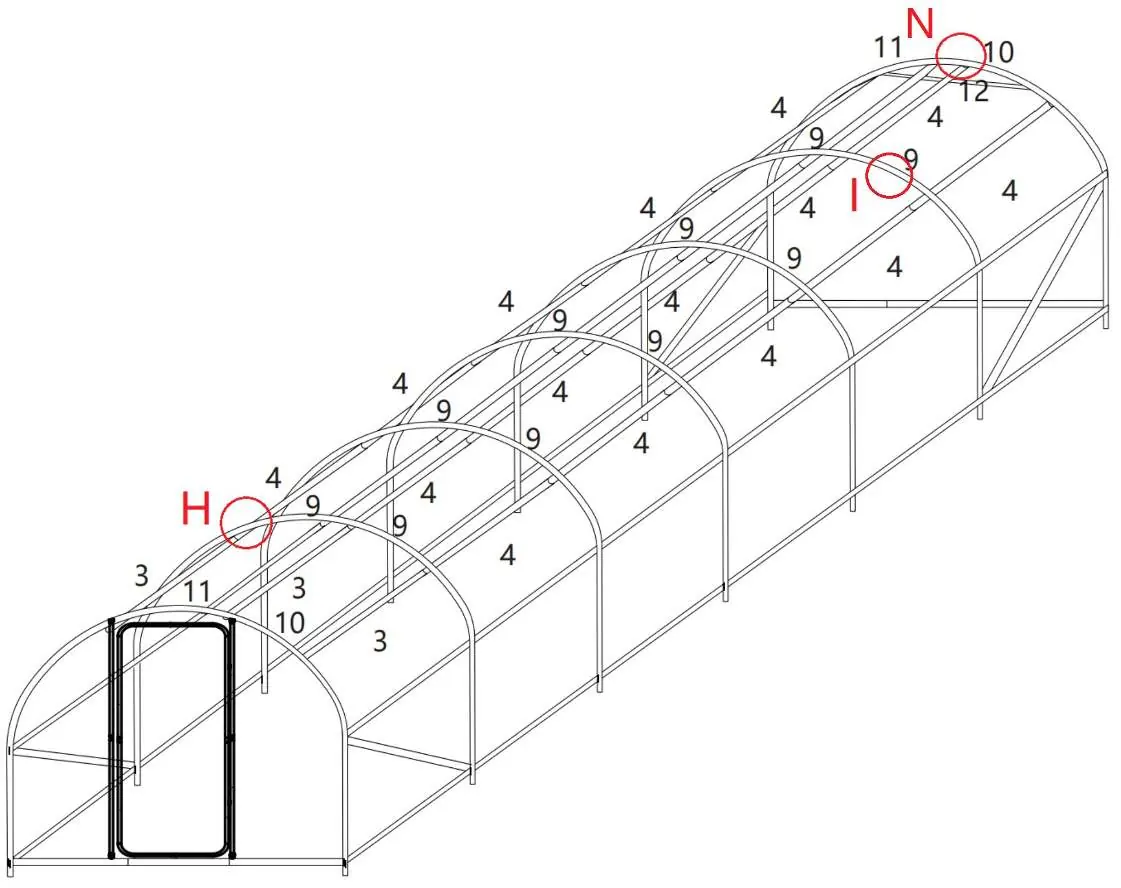Assembly diagram for top brackets