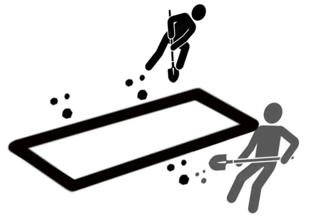 Anchoring diagram showing trenching