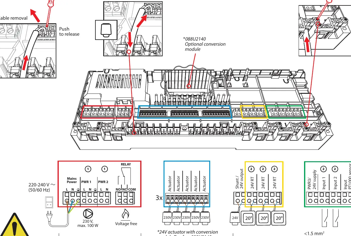 Wiring diagram for the Danfoss Icon 2 Main Controller