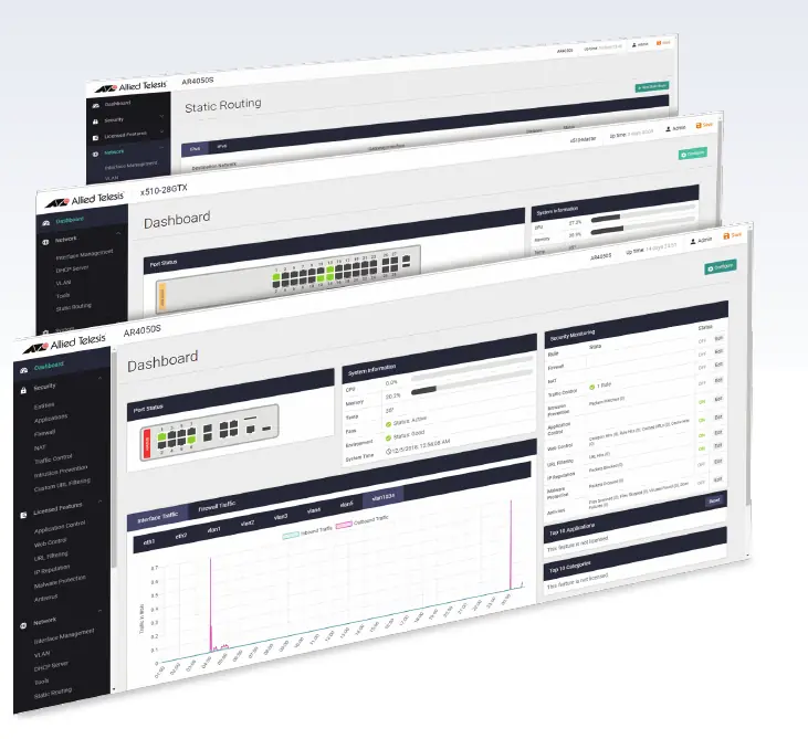 Allied Telesis Web-based Device GUI Dashboard