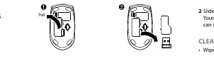 Steps for battery installation and nano receiver removal.