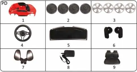 Parts list and assembly components