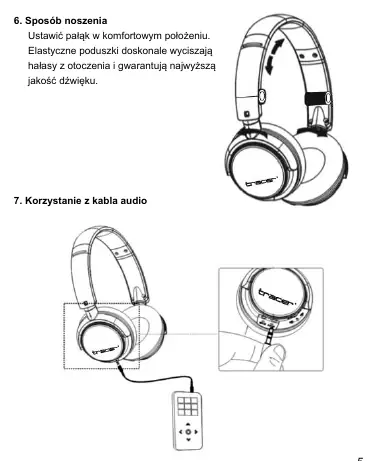 Wearing and audio cable usage