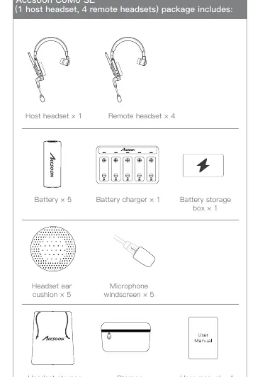 Packaging list for the Accsoon CoMo SE system