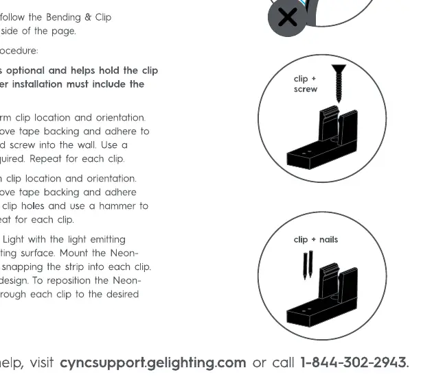 Mounting clip installation.